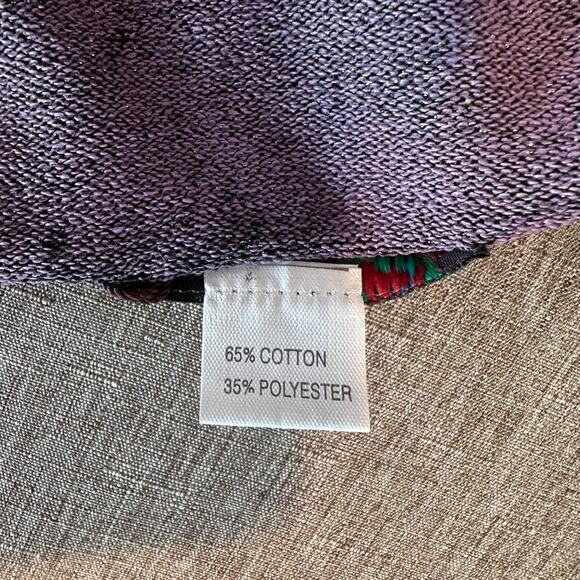 NWT Vtg Elegant Sequins Floral Shimmering Black & Purple Violet Long Sleeve Top - Picture 10 of 10